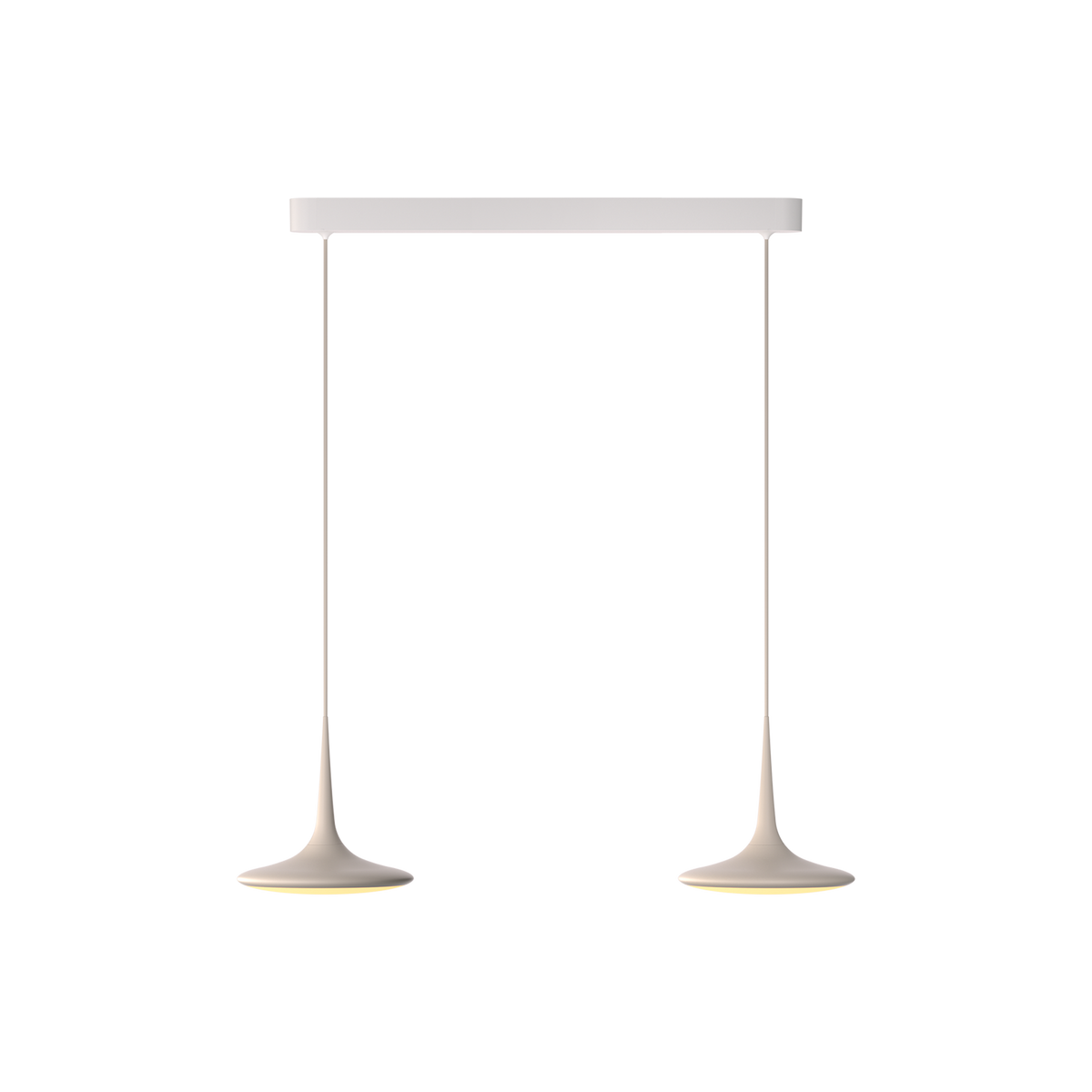 GRAU Falling Leaf Trace Pendelleuchte – Sand White, 2 Pendel - 6m Kabel