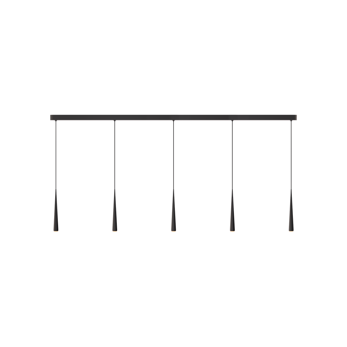 GRAU Niceone Trace Pendelleuchte – Schwarz, 5 Pendel