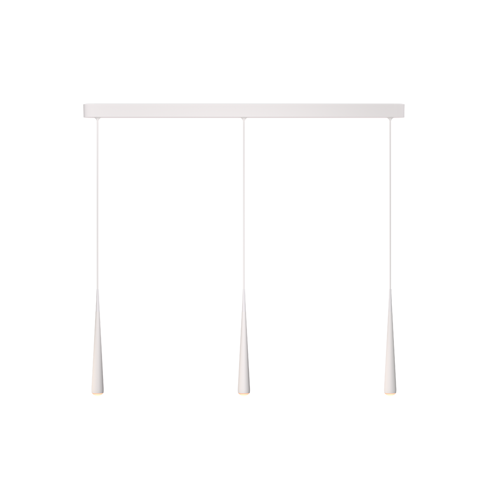 GRAU Niceone Trace Pendelleuchte – Weiß, 3 Pendel - 6m Kabel
