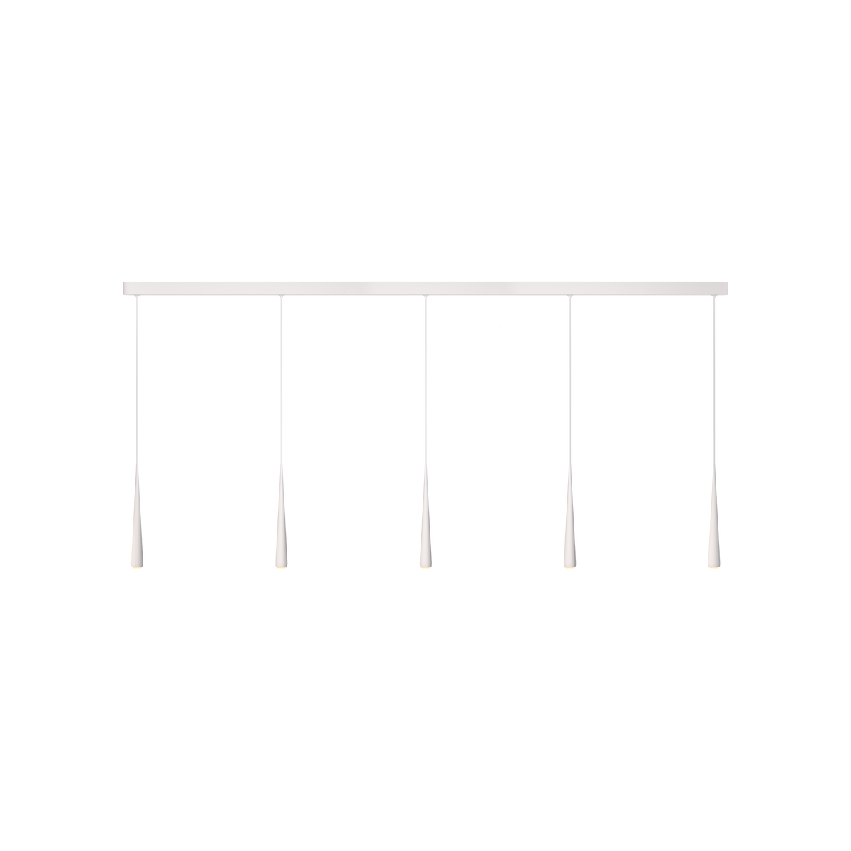 GRAU Niceone Trace Pendelleuchte – Weiß, 5 Pendel - 6m Kabel