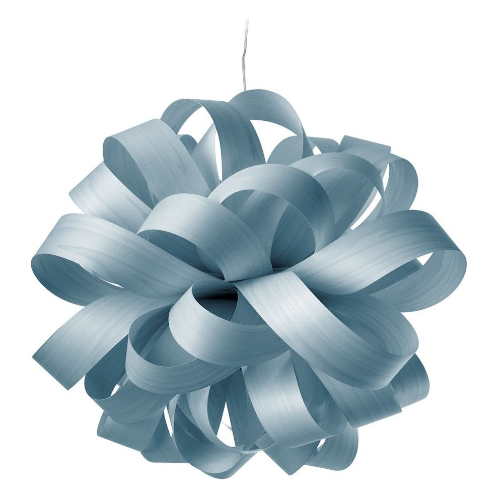 LZF Agatha Ball Pendelleuchte – Furnier Meeresblau