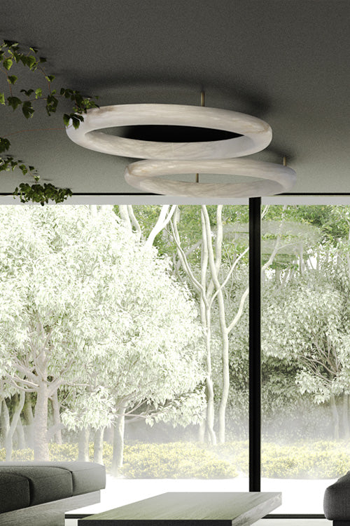 United Alabaster Halo with Pipe Pendelleuchte – Einzelring ø 490 x 70 x 70mm, Bronze dunkel