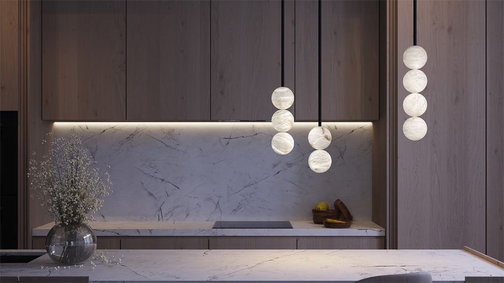 United Alabaster Raïm Pendelleuchte – Ansicht 1