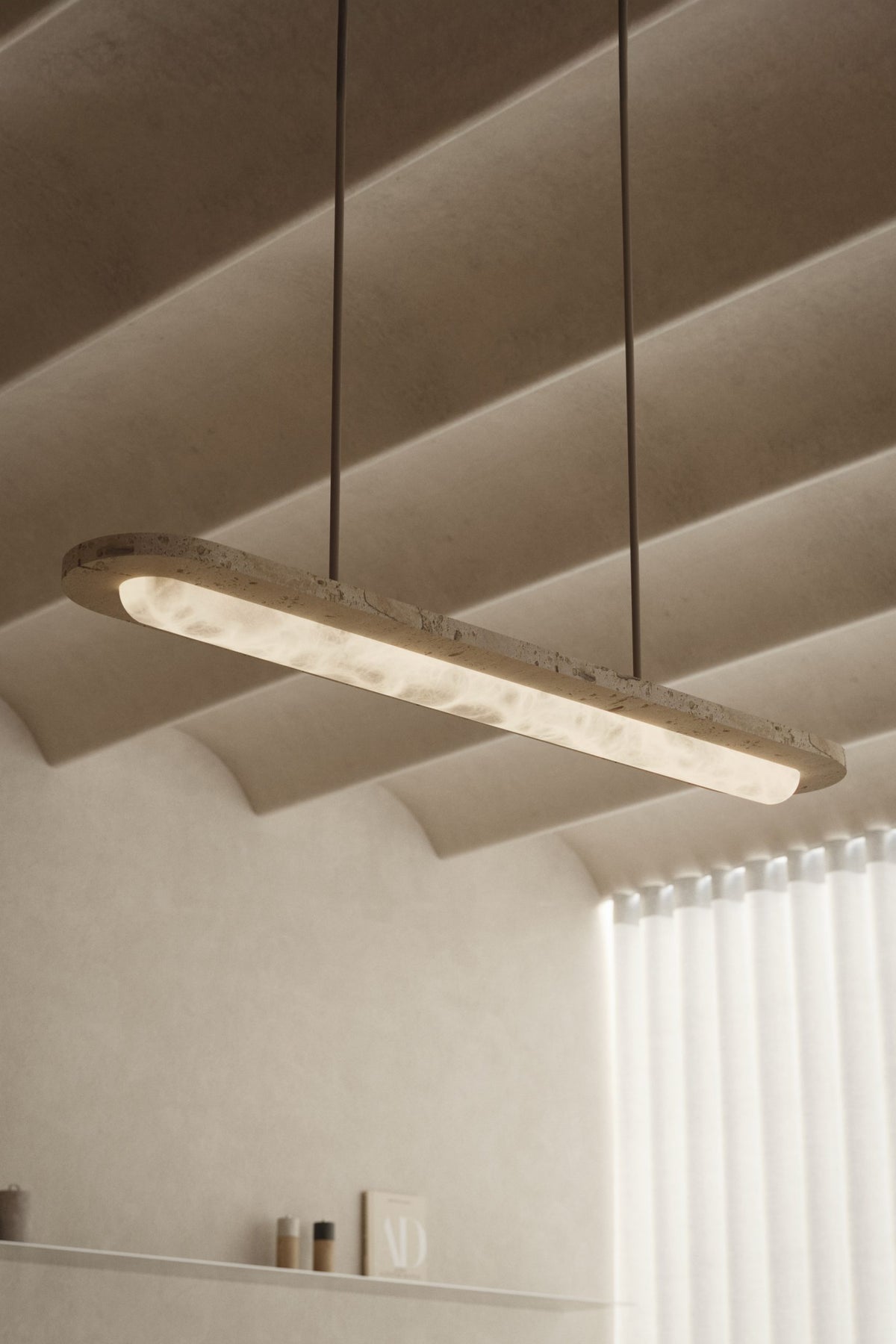 United Alabaster Capsa Pendelleuchte – 1000 x 160mm, Bronze dunkel