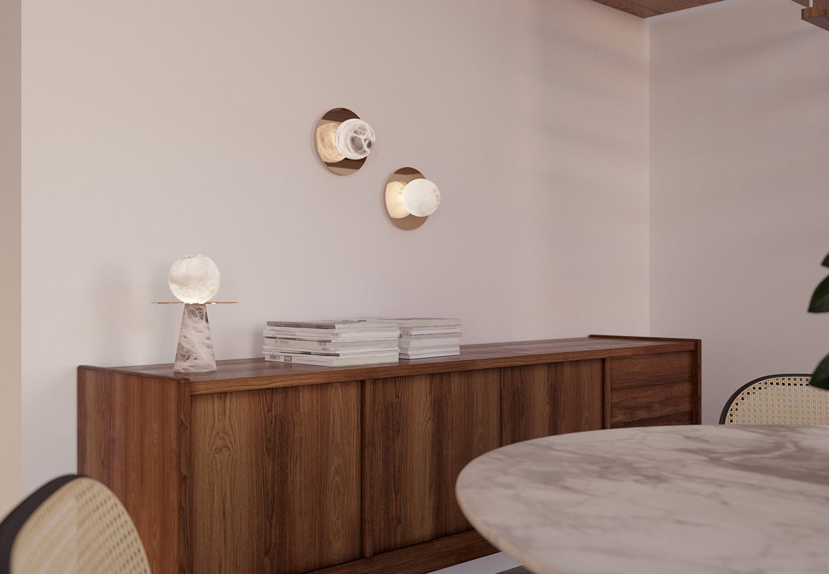 United Alabaster Saturn Cycle Wandleuchte – Ansicht 1