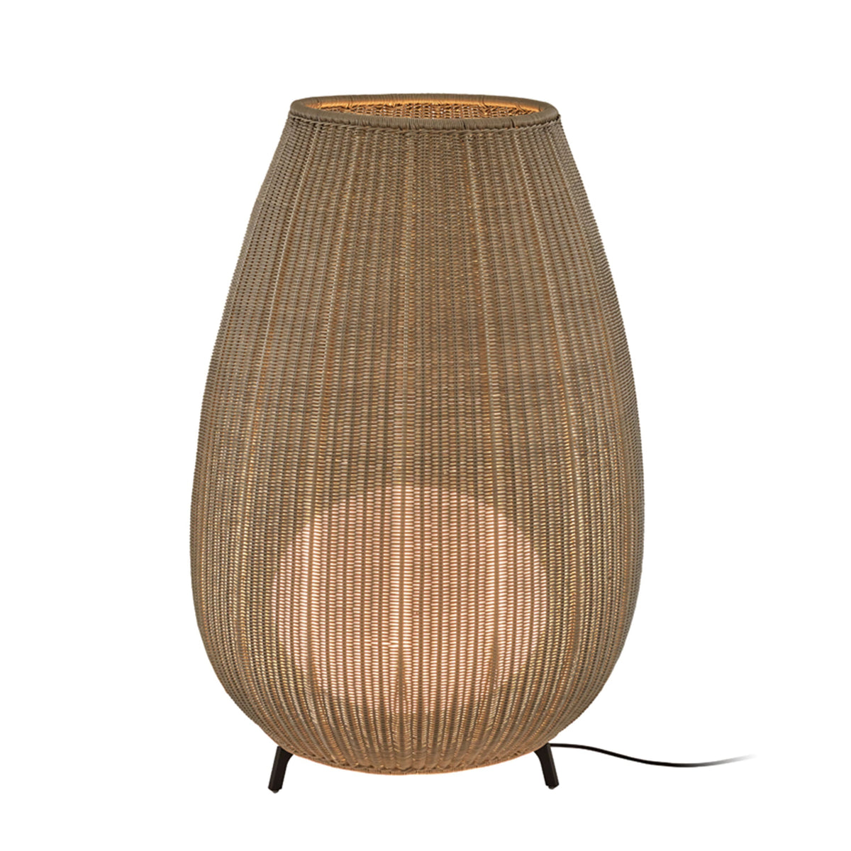 Bover Amphora 02 Außen-Stehleuchte – Braun, Schirm Hellbeige, dimmbar (Triac), LED