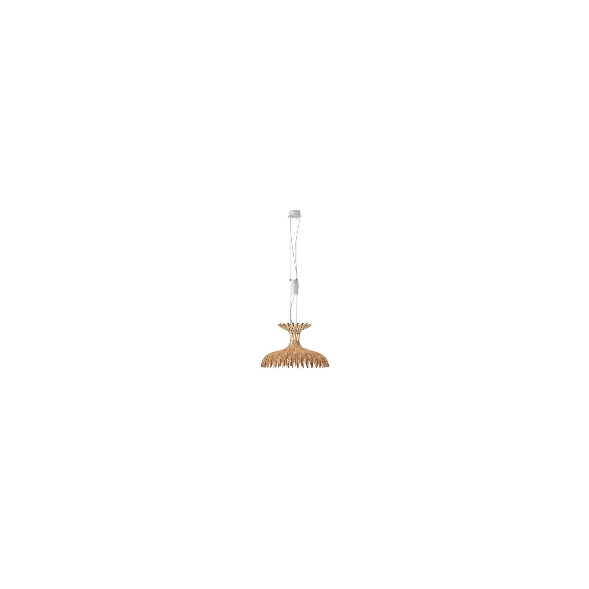 Bover Dome 60/02 Pendelleuchte – Schirm matt Weiß natur Holz