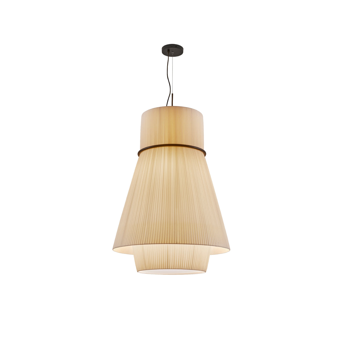 Bover Folie S/70.2 Pendelleuchte – Schwarz, Schirm Band transluzent Creme