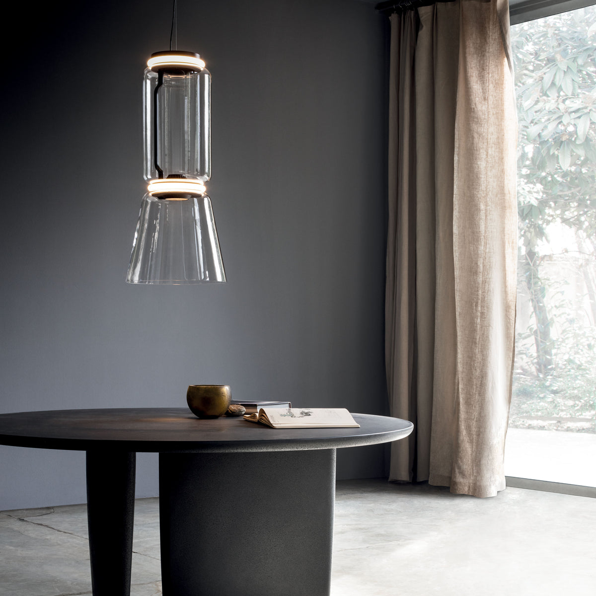 Flos Noctambule Suspension 1 Low Cylinder Cone Pendelleuchte – Ansicht 1