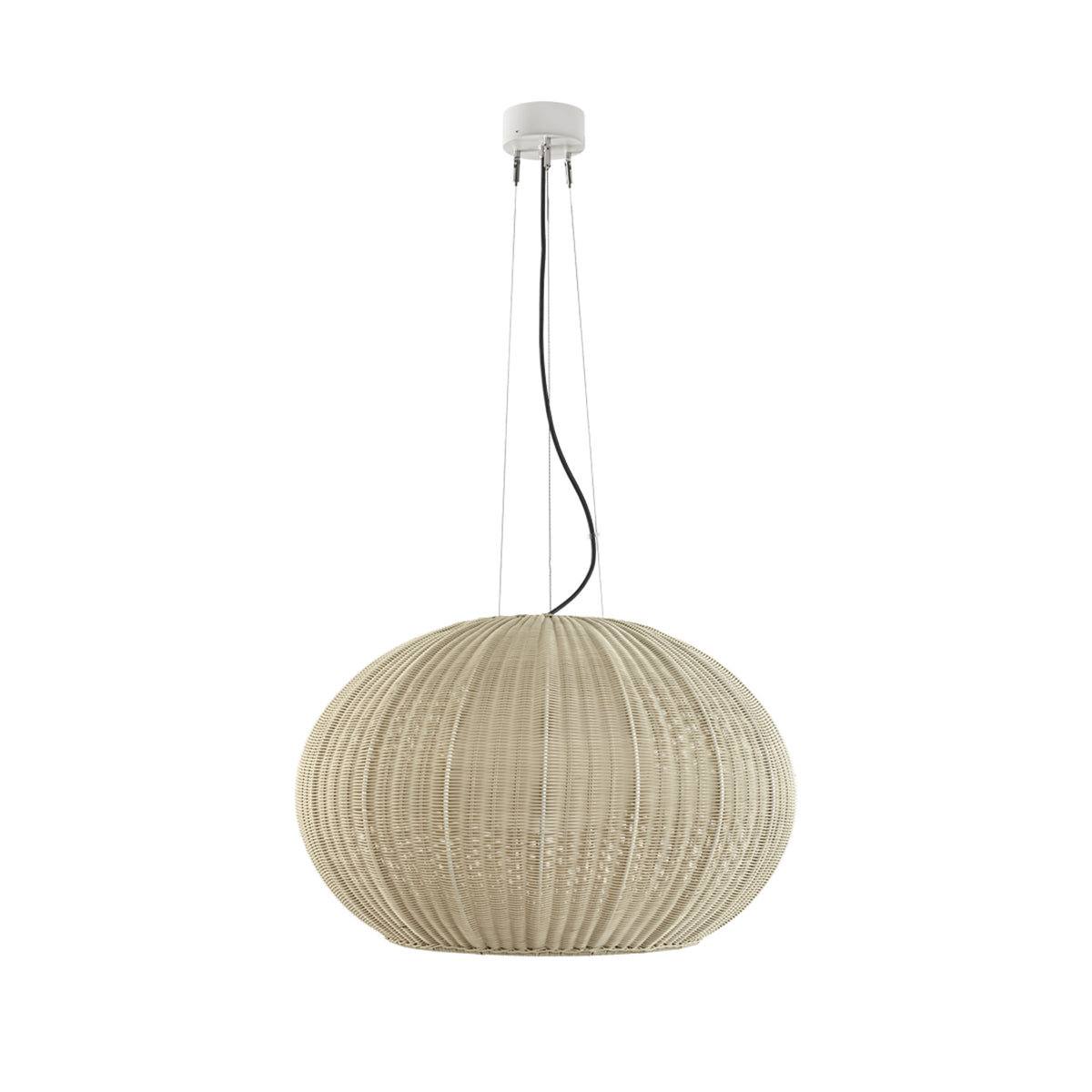 Bover Garota S/02 Außen-Pendelleuchte – Naturweiß, Schirm Elfenbeinweiß, dimmbar (Triac), LED