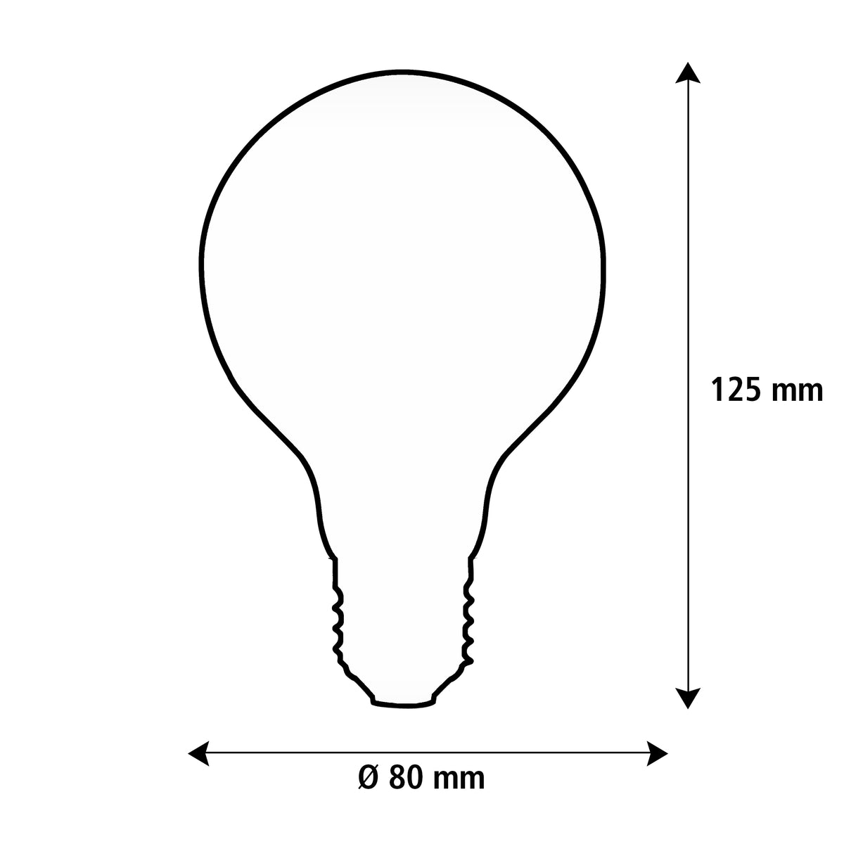 SEGULA LED Globe 80 klar – E27, 6,5 W, 2.700 K, dimmbar – Produktansicht 2