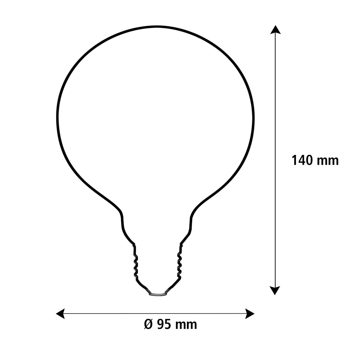 SEGULA LED Globe 95 Elegant klar – E27, 3 W, 2.200 K, dimmbar – Produktansicht 4