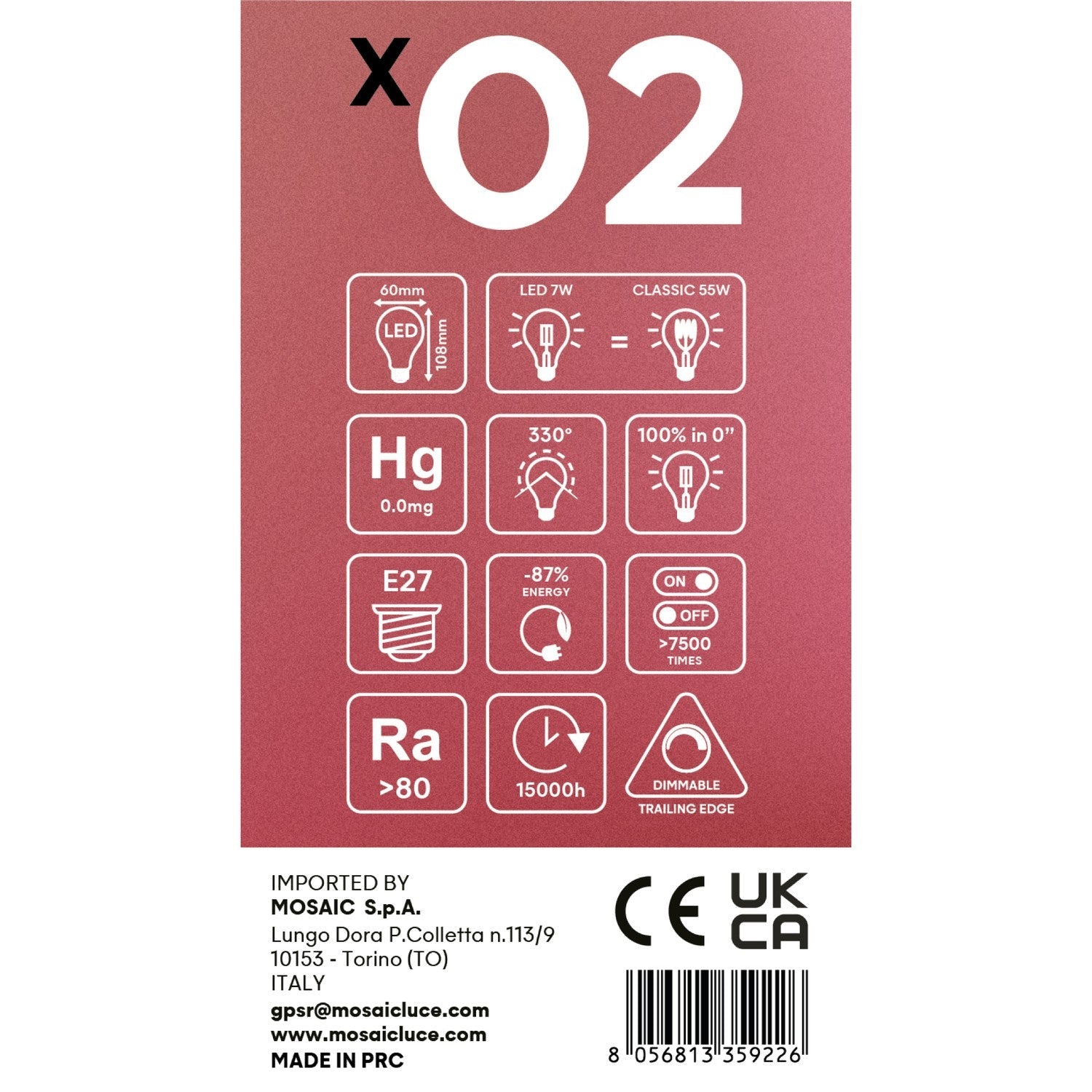 Glühbirne LED mit gekreuztem Filament Tropfen A60 7W 720 lm E27 2200K dimmbar - X02 – Produktansicht 4