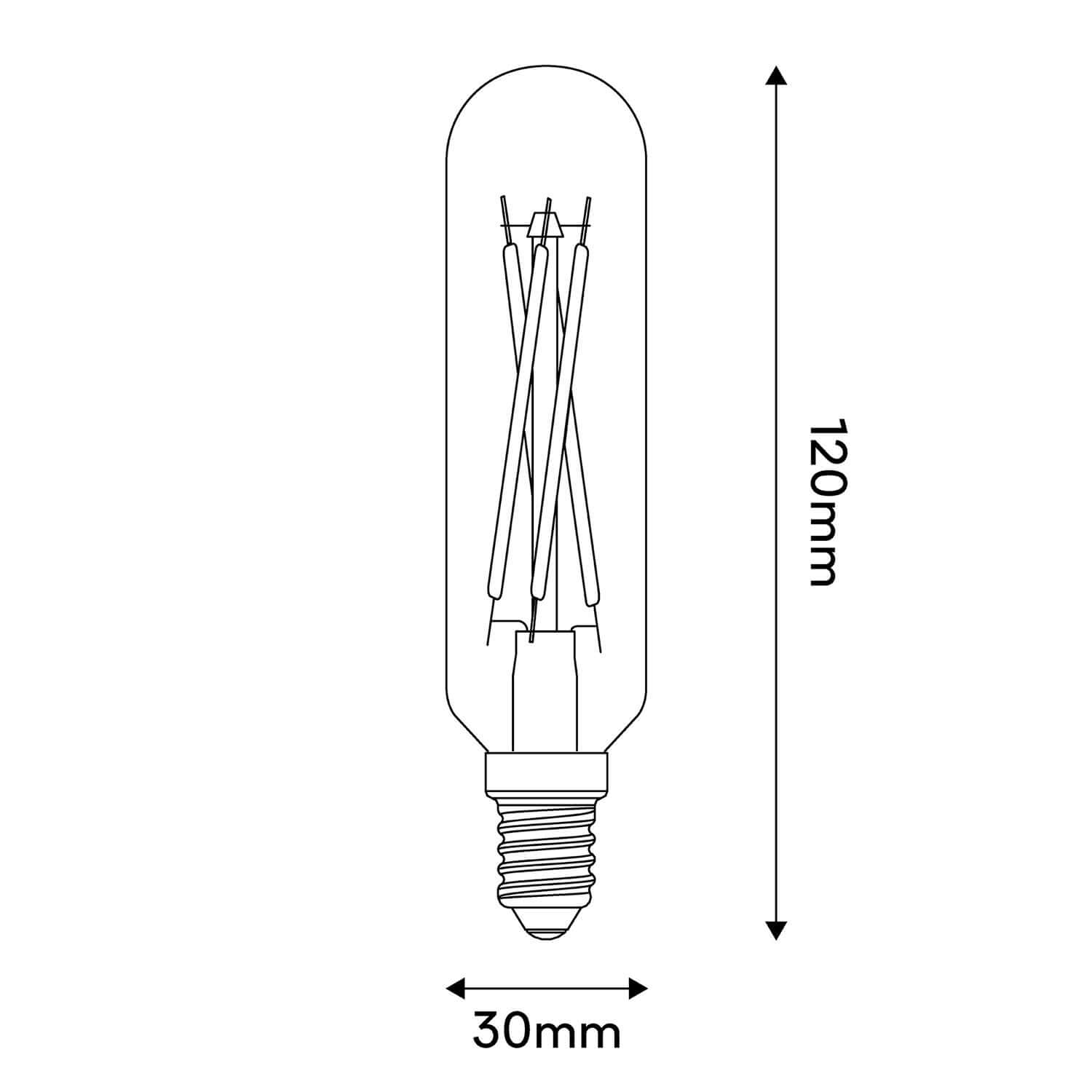 LED-Lampe Weiß Satiniert Tubular 4,8W 470Lm E14 2700K Dimmbar – A07 – Produktansicht 2