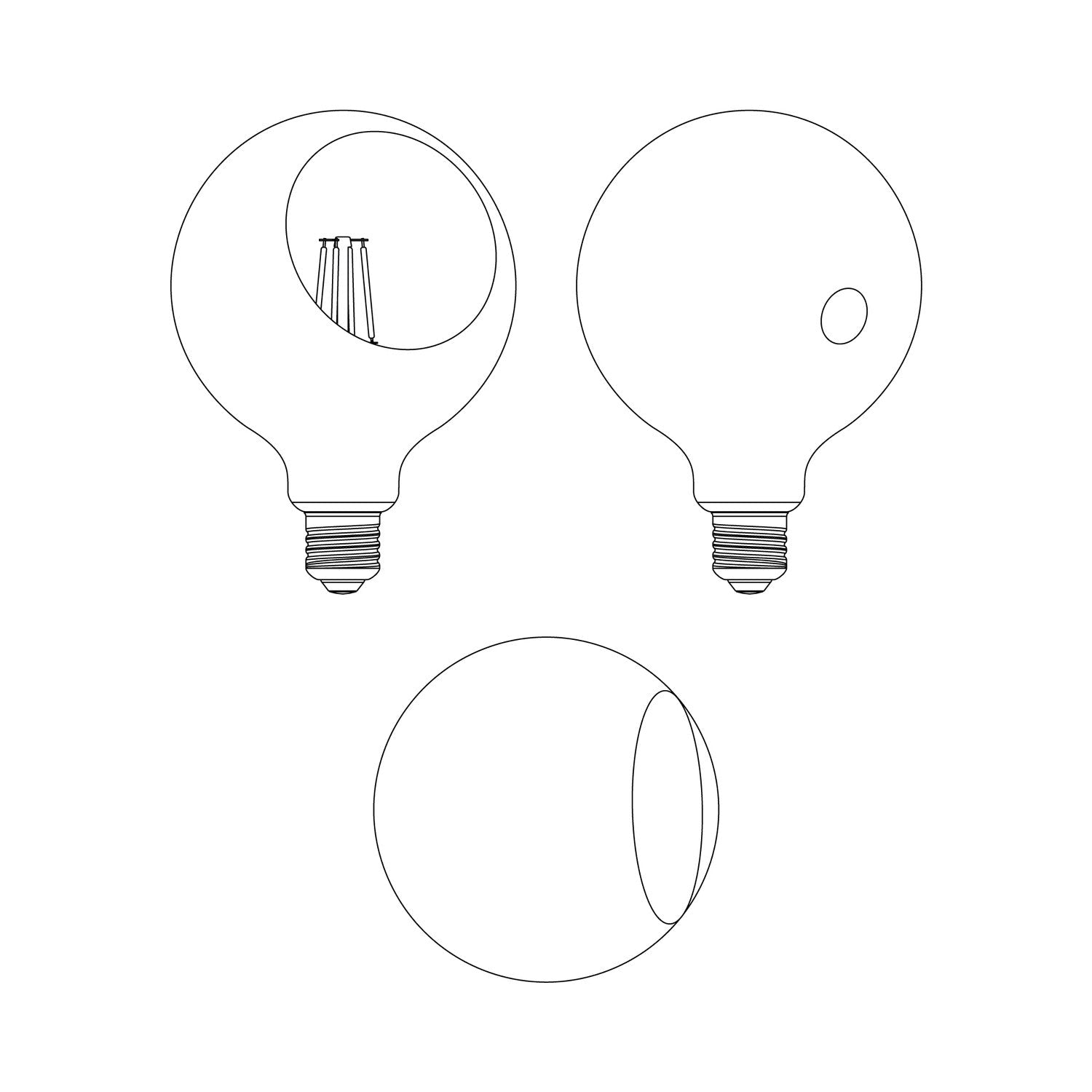 LED-Glühbirne Camo G125 4,8 W 806 lm E27 2700K Dimmbar - Gelb – Produktansicht 3
