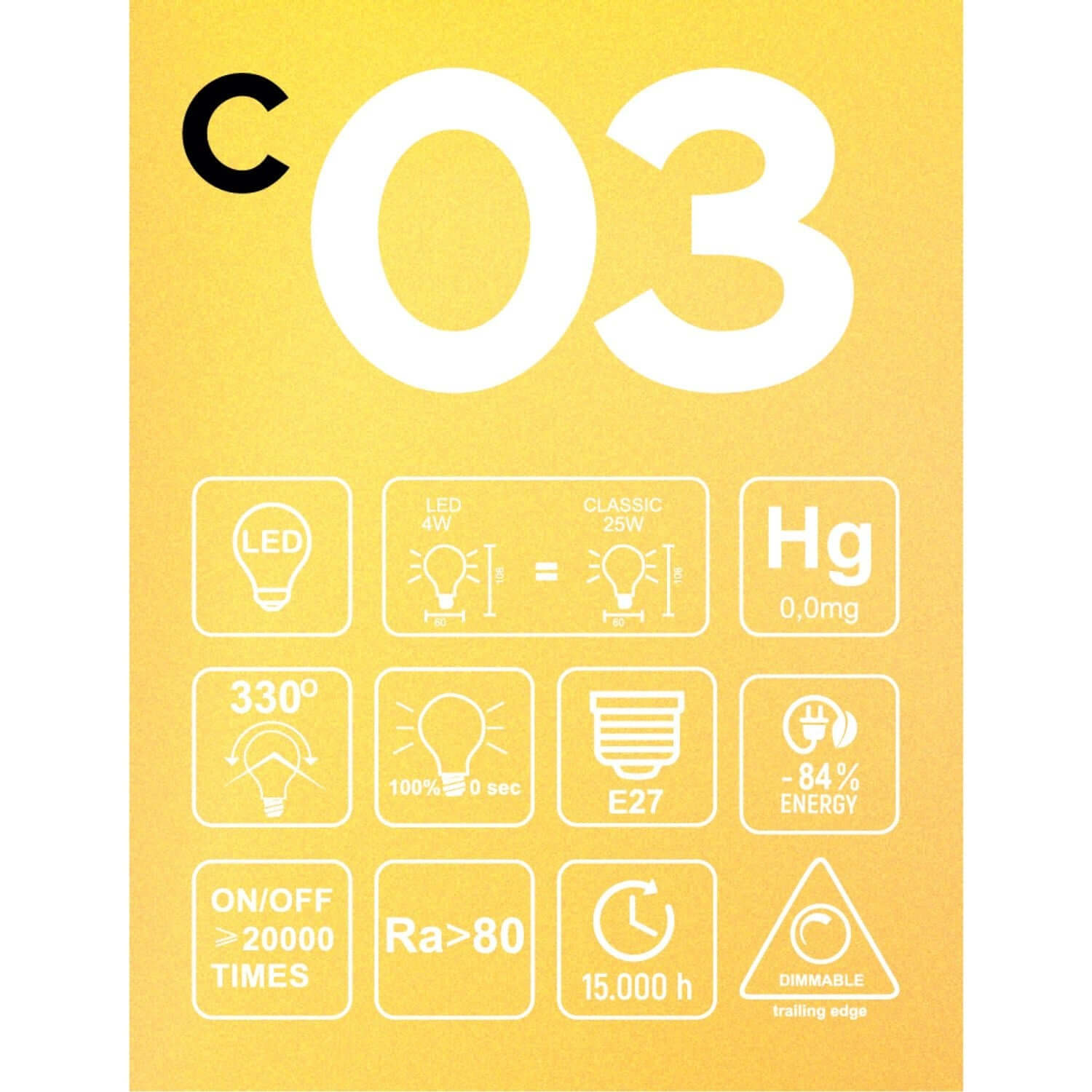 LED-Lampe Gold Carbon Line Spiralfaden Birnenform A60 4W 250Lm E27 1800K dimmbar – C03 – Produktansicht 4