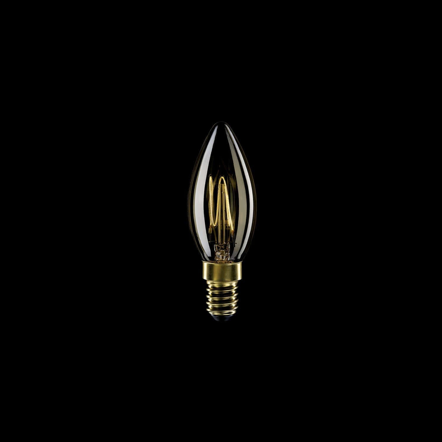 LED-Glühbirne Gold Carbon Line mit vertikalem Faden, Kerze C35 3,5 W 300 Lm E14 2700K dimmbar - C51 – Produktansicht 1