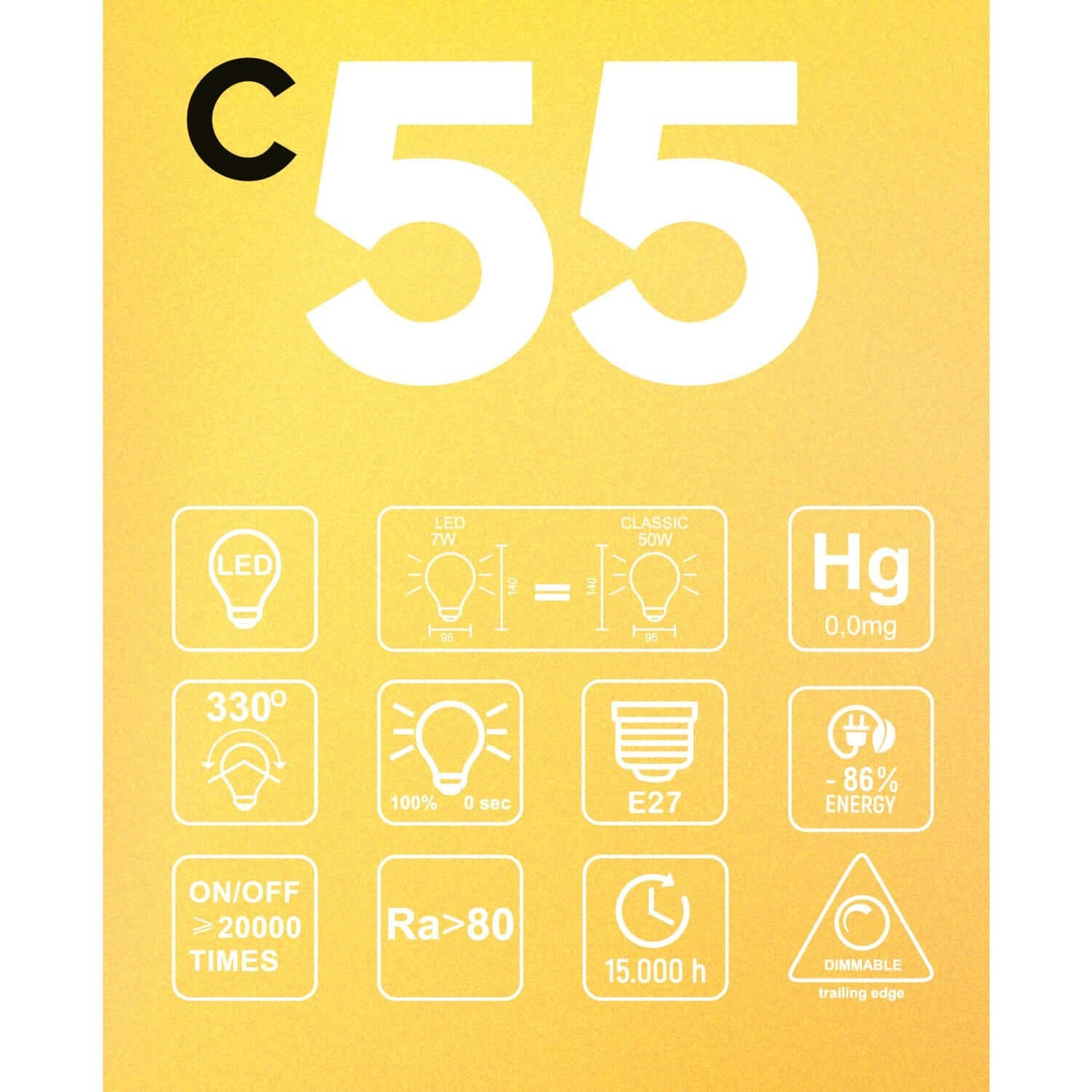 LED-Glühbirne Gold Carbon Line mit vertikalem Faden Globus G95 7W 640Lm E27 2700K dimmbar - C55 – Produktansicht 4