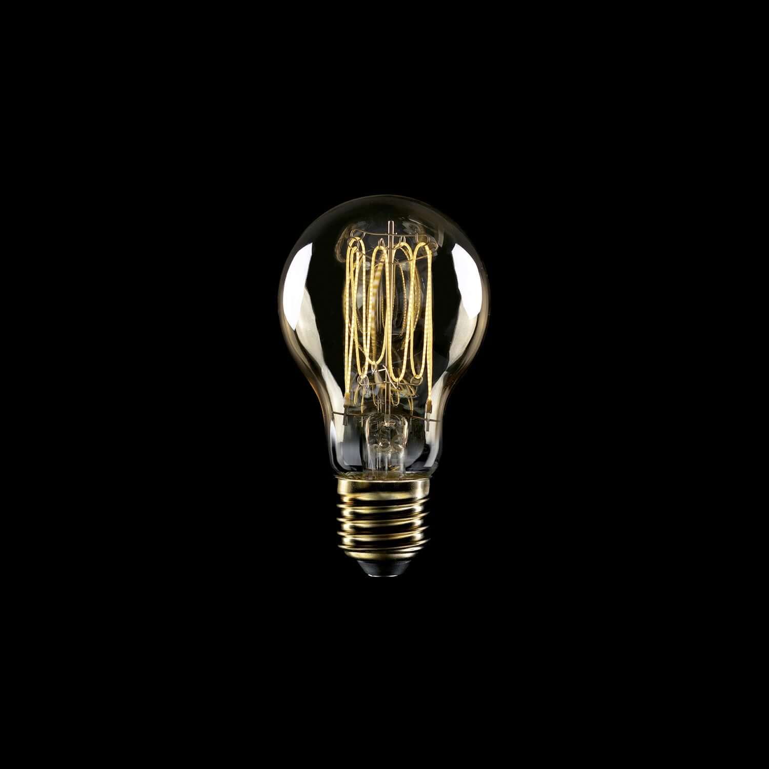 LED-Lampe Gold Carbon Line vertikales Filament Tropfen A60 7W 640Lm E27 2700K Dimmbar – C53 – Produktansicht 1