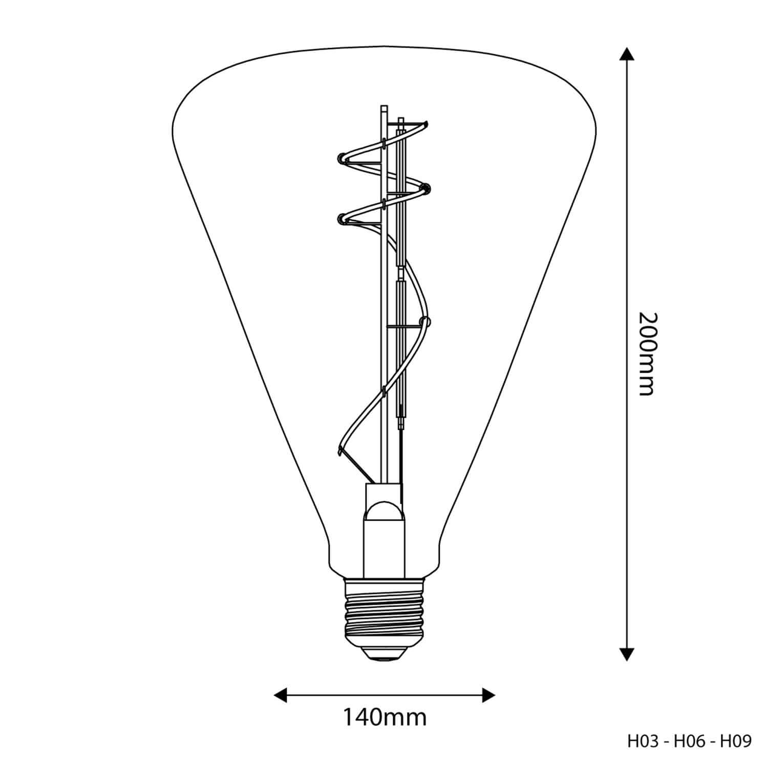 LED-Lampe Gold Cone 140 8,8W 806Lm E27 2200K dimmbar – H06 – Produktansicht 2