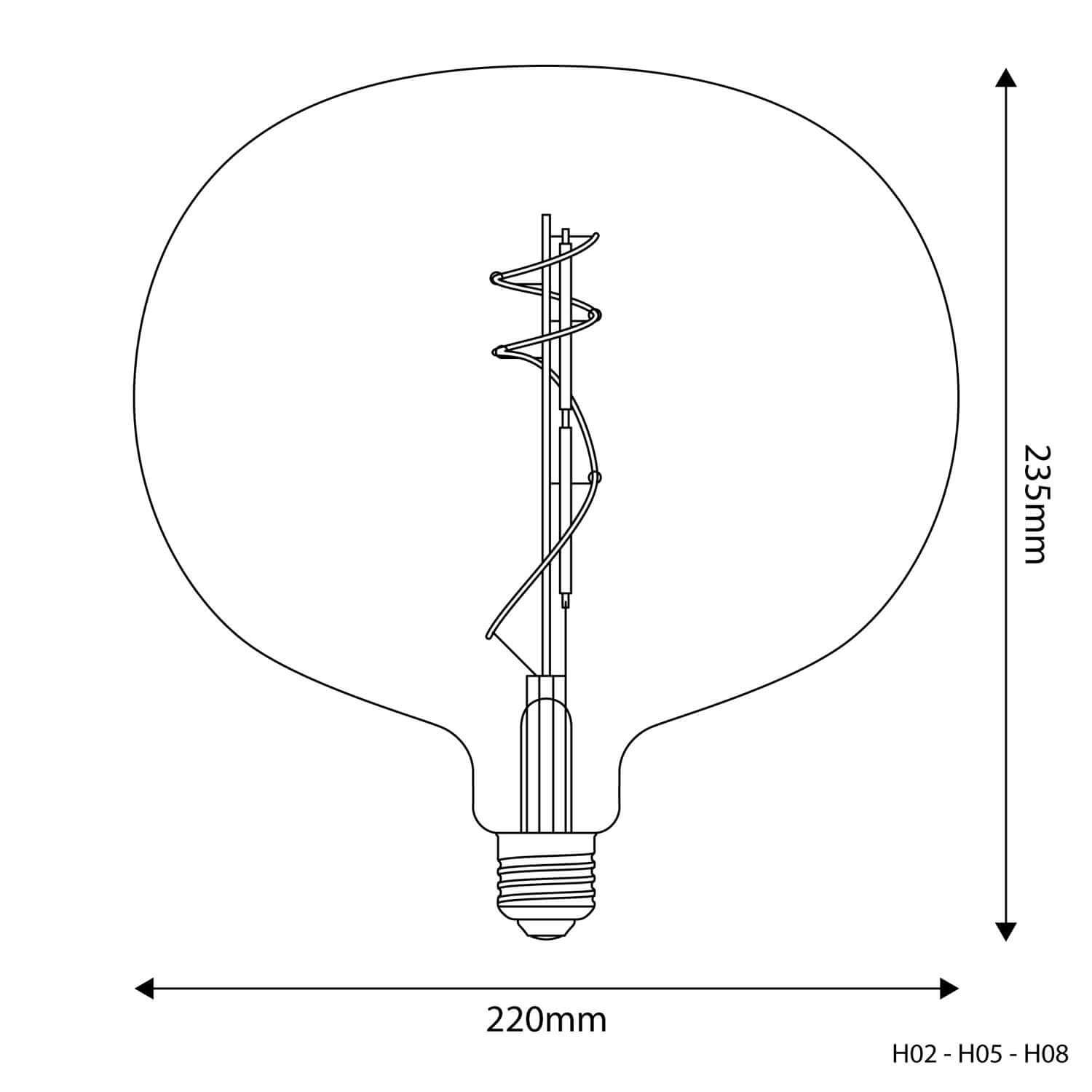 LED-Lampe Golden Ellipse 220 8,8W 806Lm E27 2200K dimmbar – H05 – Produktansicht 2