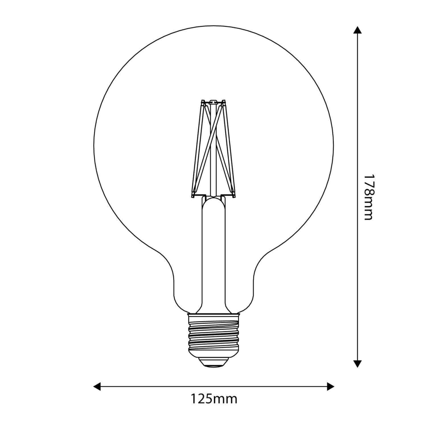 LED-Lampe Porzellan-Effekt CRI 95 G125 12W 1521Lm E27 2700K dimmbar – P09 – Produktansicht 2