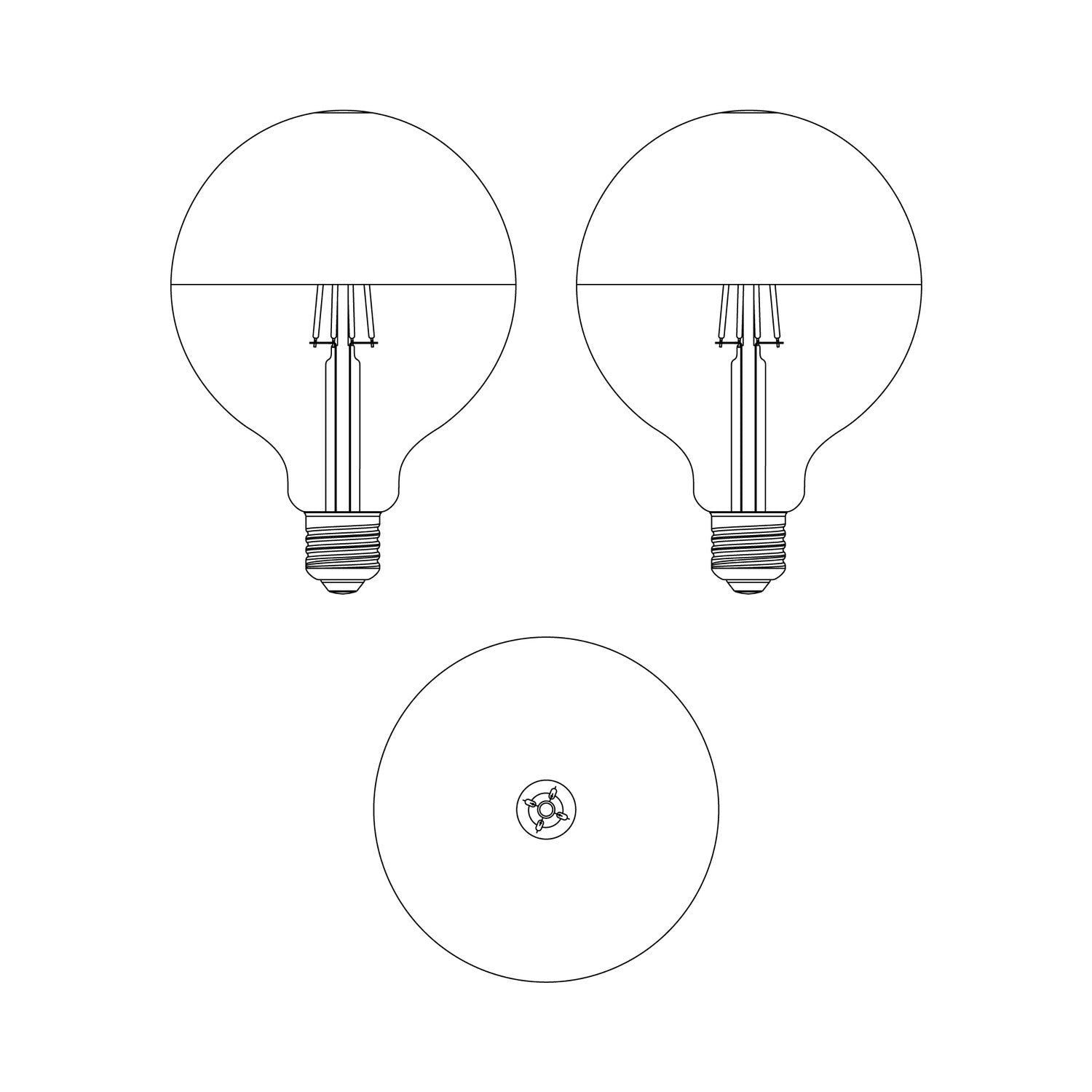 LED-Glühbirne Maria G125 4,8W 806Lm E27 2700K dimmbar – Creme – Produktansicht 3