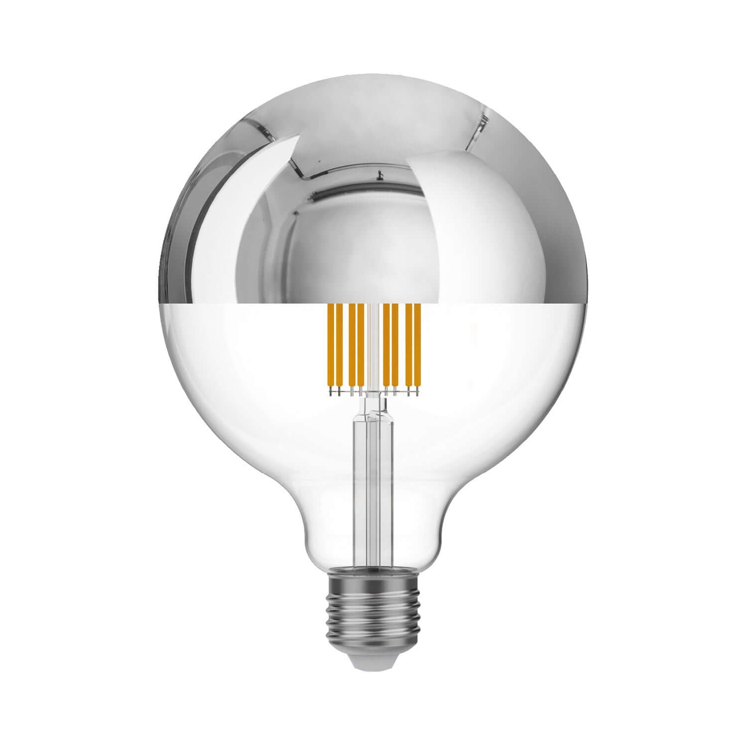 Halbrunde LED-Glühlampe Silber Globe G125 7W 650Lm E27 2700K dimmbar – A05 – Hauptbild