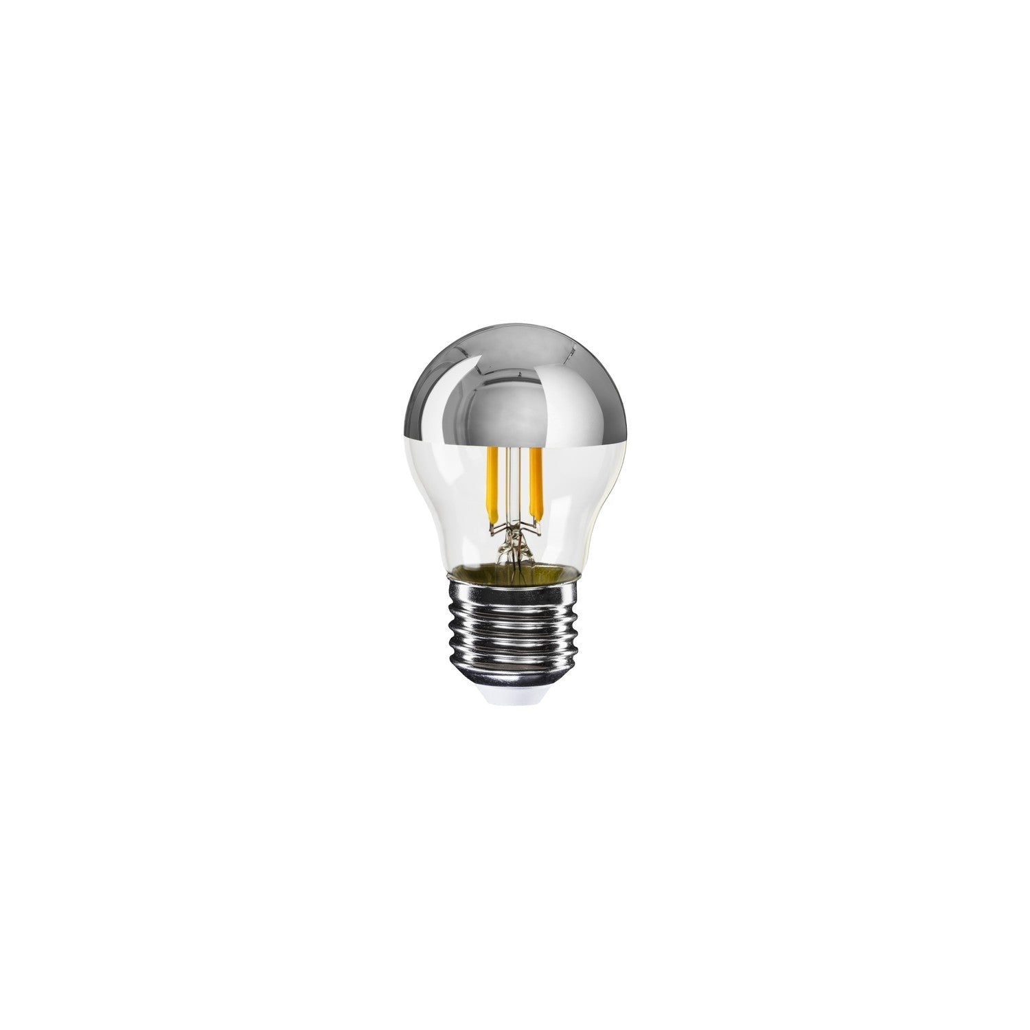 Glühbirne LED Halbkugel Silber Mini-Globe G45 4,8W 380 lm E27 2700K dimmbar - A03 – Hauptbild