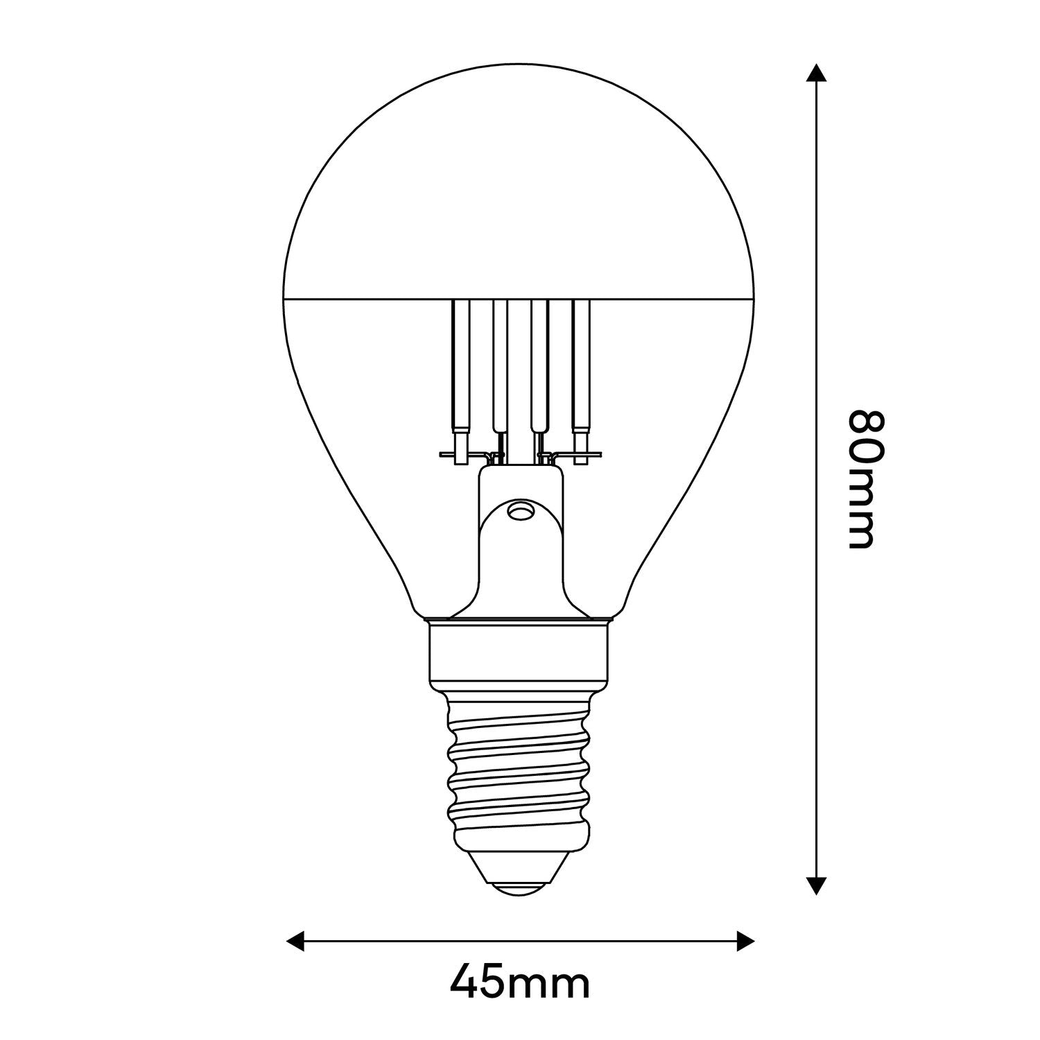 Glühbirne LED Halbkugel Gold Mini-Globe G45 4,8W 380Lm E14 2700K Dimmbar - A11 – Produktansicht 2