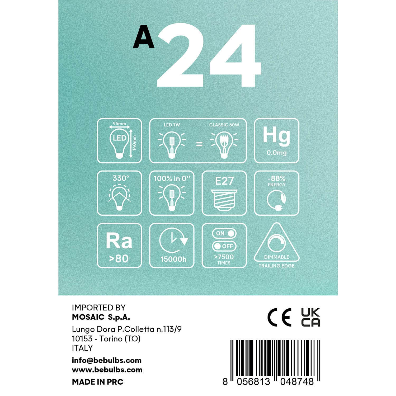 LED-Lampe Halbkugel Kupfer Globe G95 7W 650Lm E27 2700K Dimmbare - A24 – Produktansicht 4