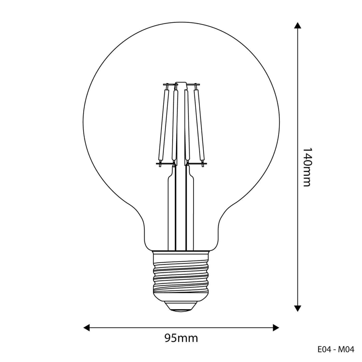 LED-Lampe Milky Globe G95 4W 470 Lm E27 2700K – M04 – Produktansicht 2