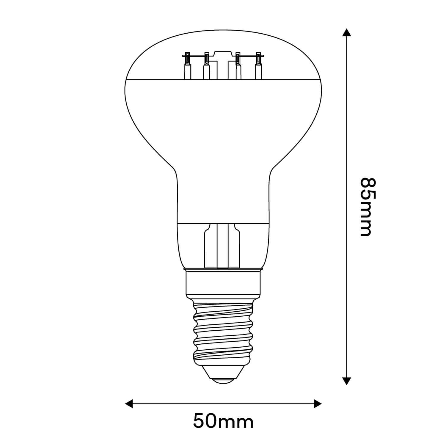 LED Leuchtmittel Silver Mirror R50 4W 470Lm E14 2700K Dimmbare - A06 – Produktansicht 2