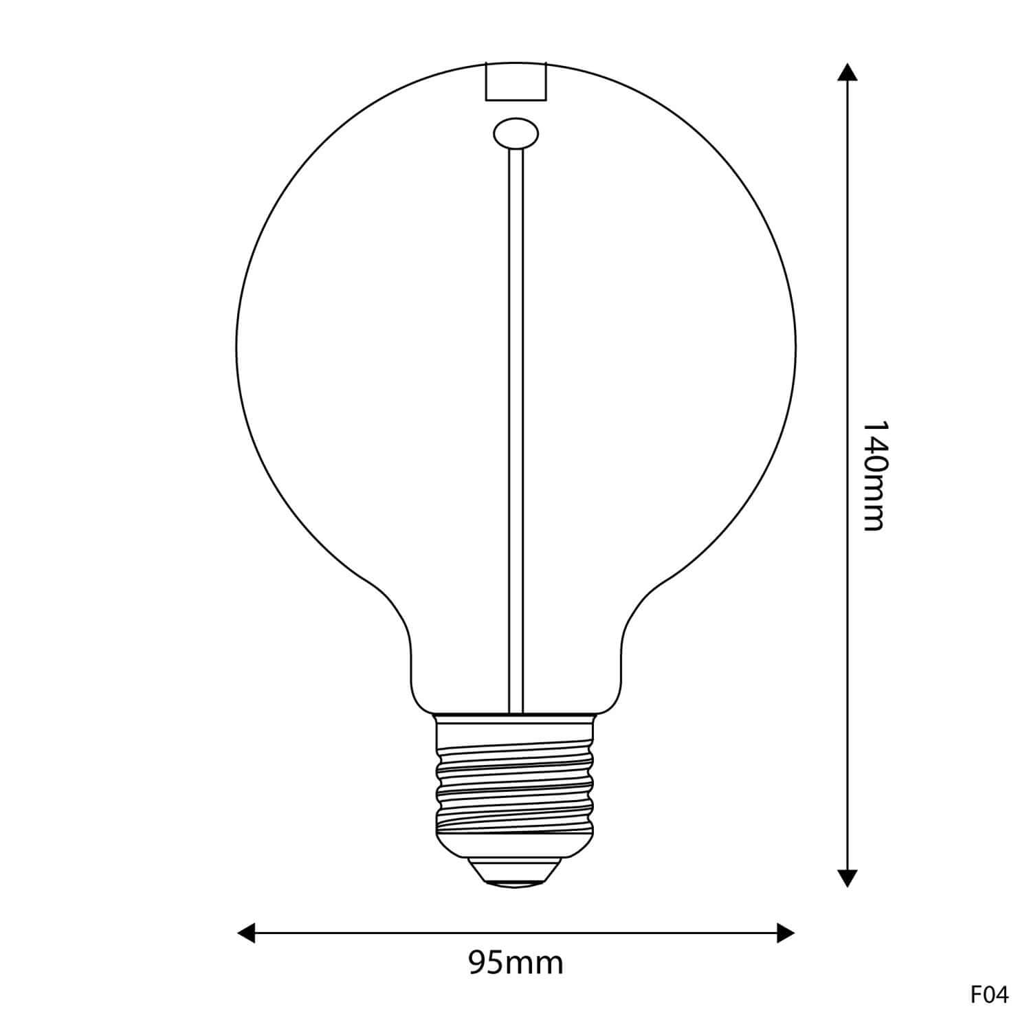 LED-Lampe Smoky Magnetic Deco Line Globe G95 2,2W 60Lm E27 1800K – F04 – Produktansicht 5