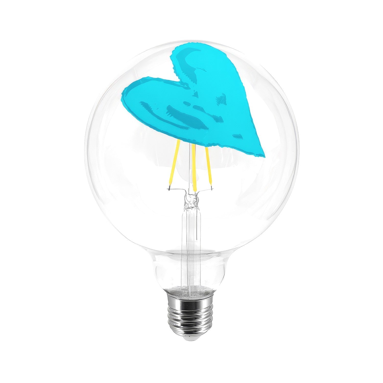 Glühbirne LED Tattoo Pop Heart G125 4,5W 470Lm E27 2700K dimmbar - Himmelblau – Hauptbild