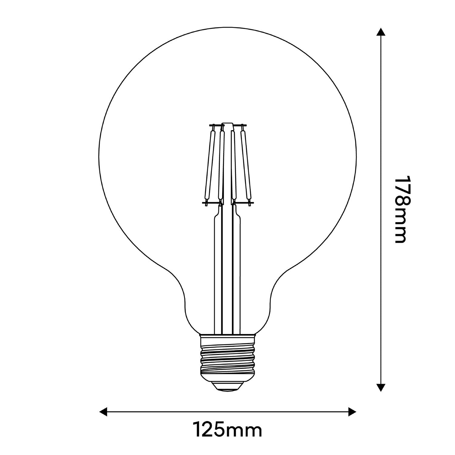 Glühbirne LED Tattoo Pop Heart G125 4,5W 470Lm E27 2700K dimmbar - Gelb – Produktansicht 2