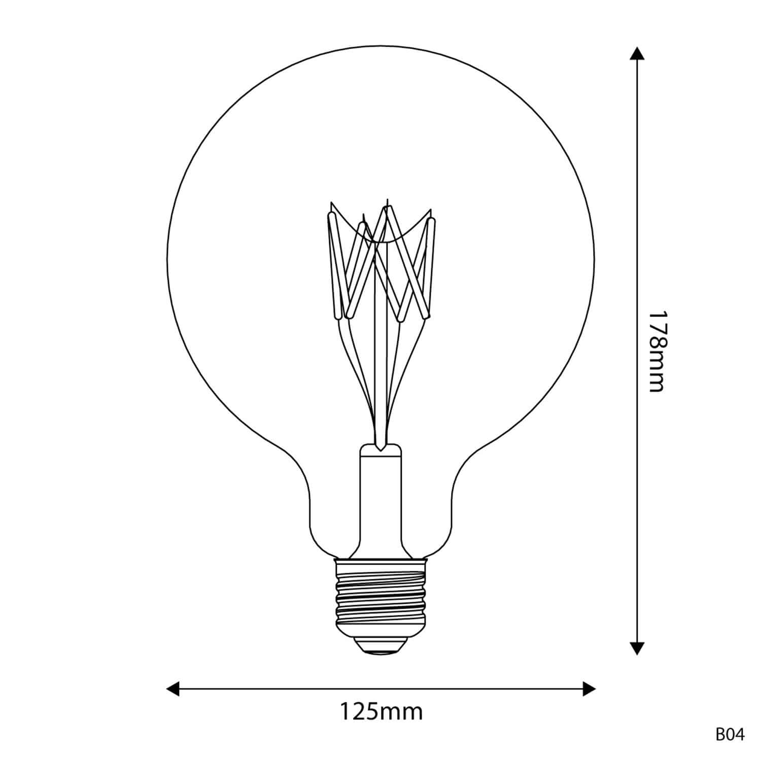 Transparente LED-Lampe Linea 5V Kurzfaden Globo G125 1,3W 110Lm E27 2500K Dimmbar - B04 – Produktansicht 2