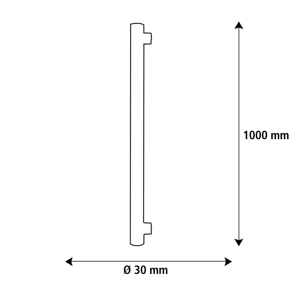 SEGULA LED Linienlampe 1000 mm klar – S14s, 6 W, 2.200 K, dimmbar – Produktansicht 2
