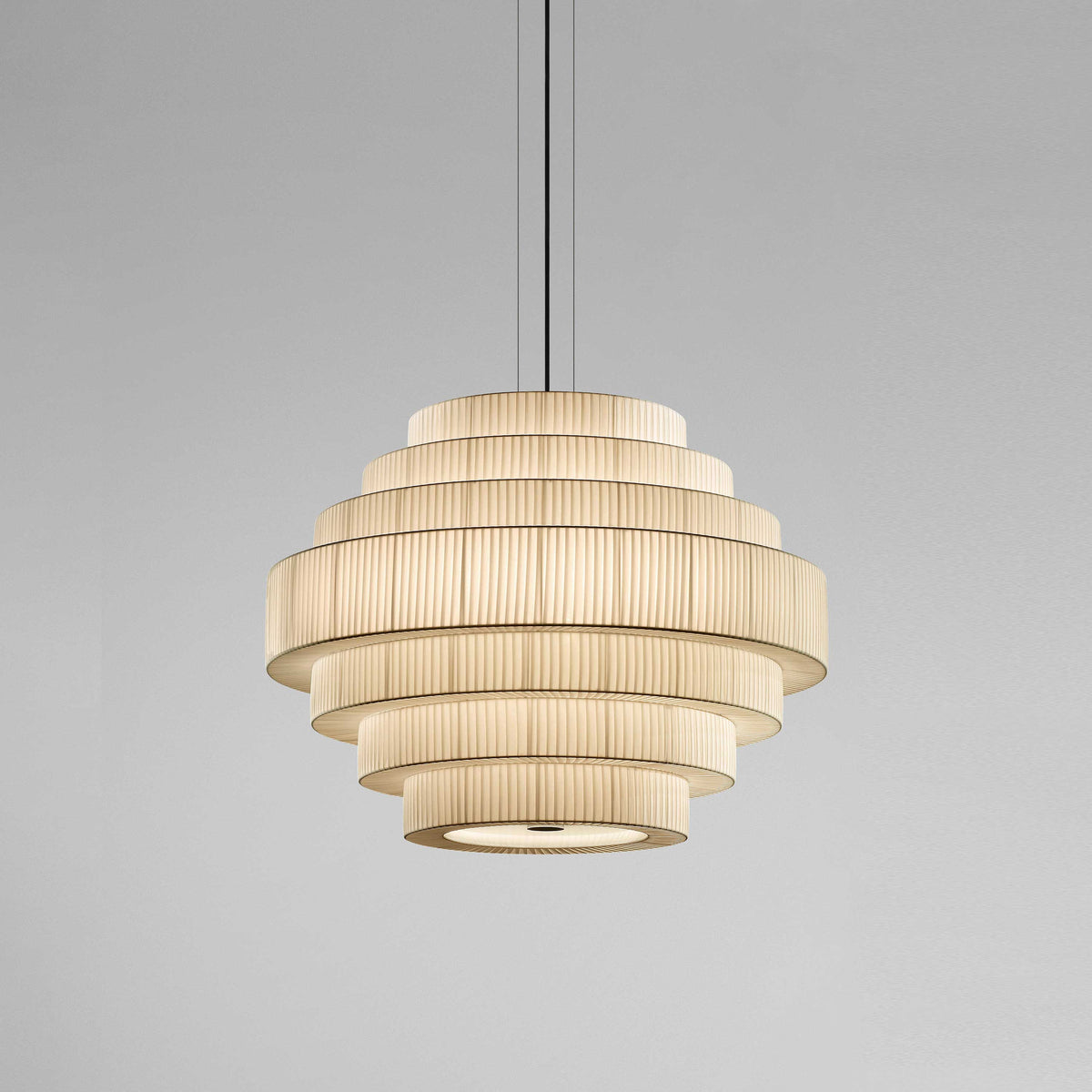 Bover Mos 03 Pendelleuchte – Schirm Band transluzent Creme