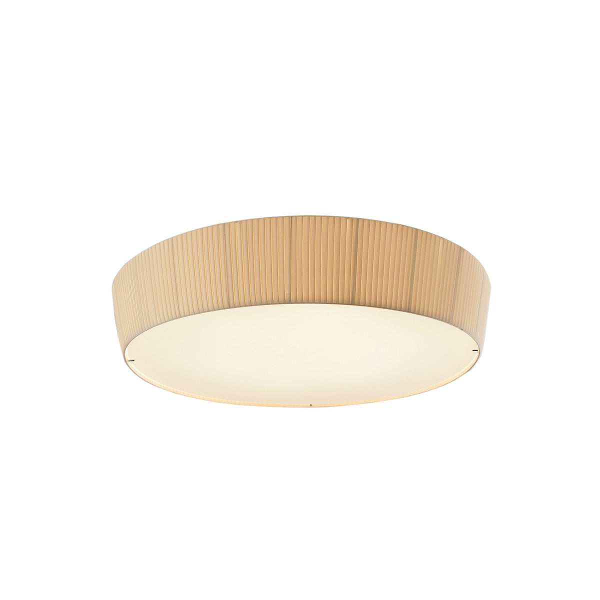 Bover Plafonet 95 Deckenleuchte – Chrom, Schirm Band transluzent Creme, dimmbar (Triac)