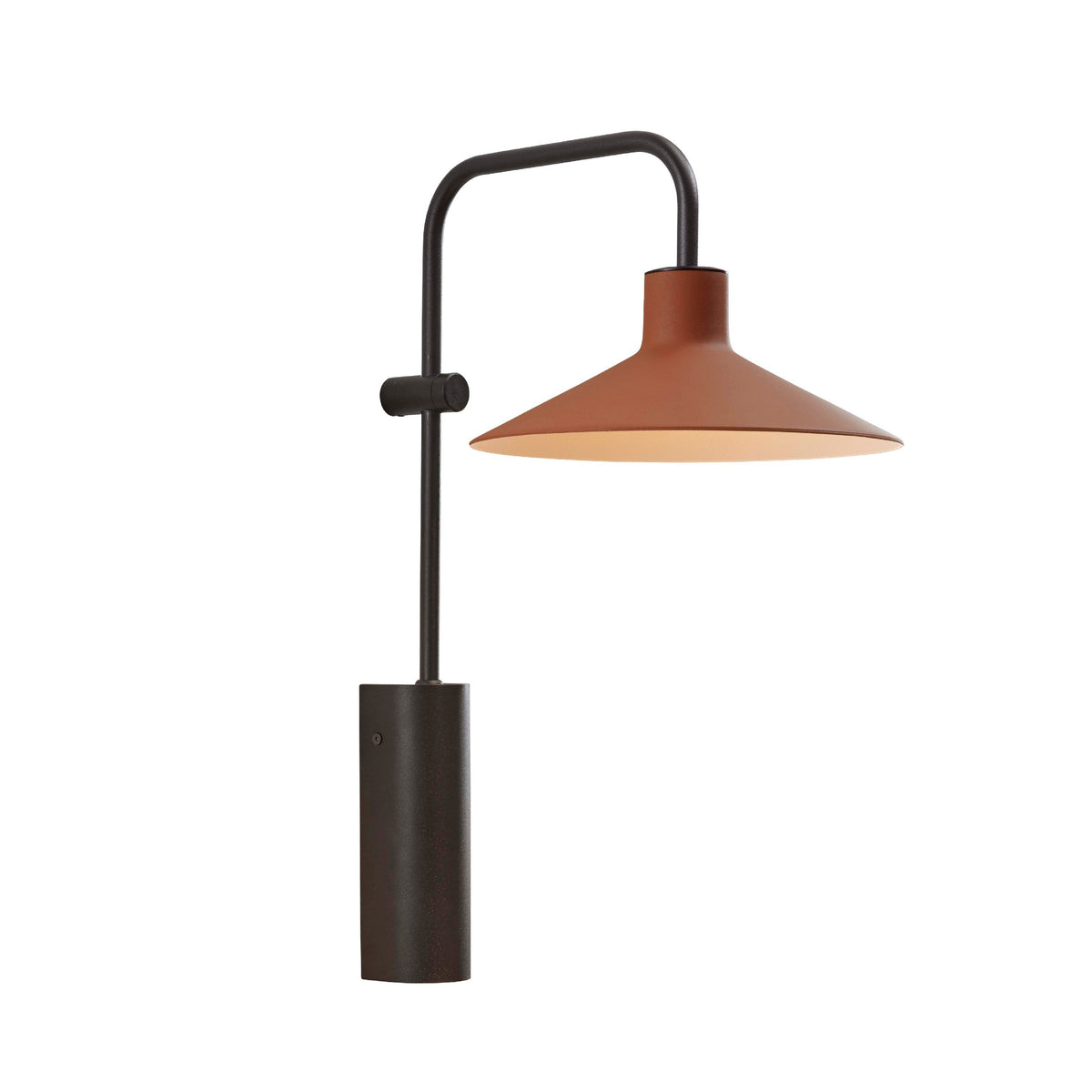 Bover Platet A/02 Wandleuchte – Ebenholzschwarz-Terrakotta, mit Schalter, LED