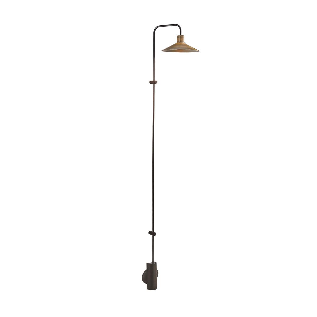 Bover Platet A/06 Wandleuchte – Ebenholzschwarz-Messing antik, mit Schalter