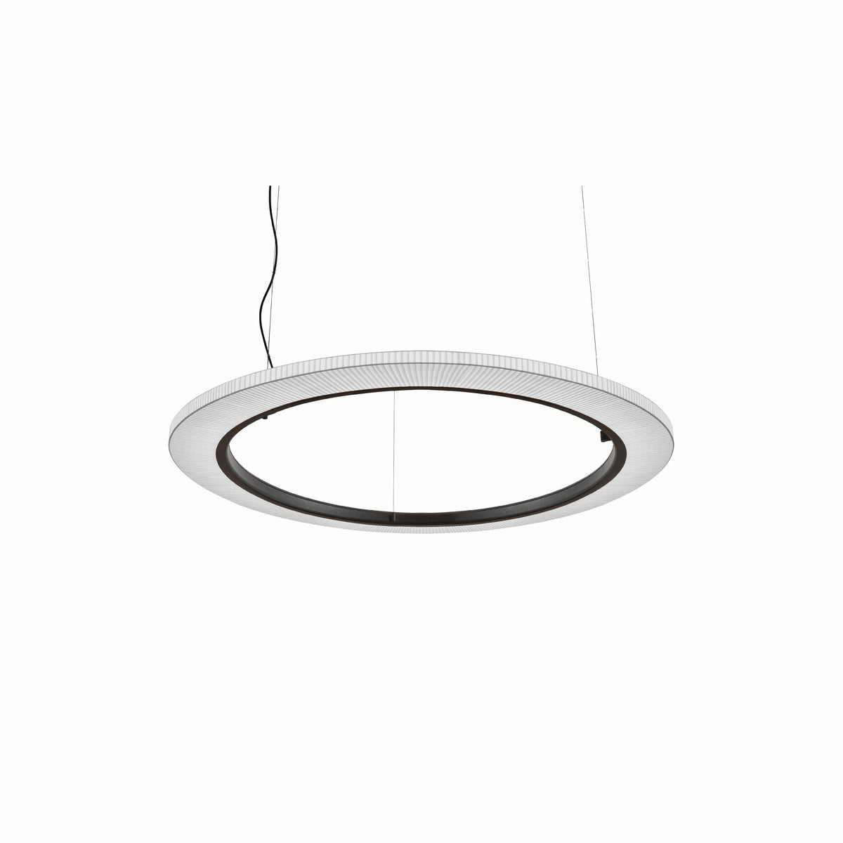 Bover Roda S/120 Pendelleuchte – Braun, Schirm Band transluzent Weiß, dimmbar (DALI), externer Treiber