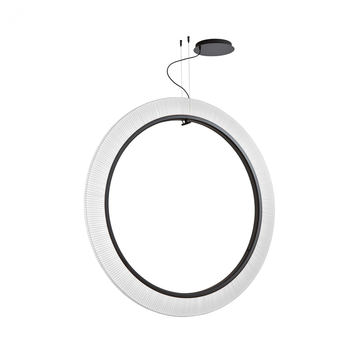 Bover Roda S/150/V Pendelleuchte – Braun, Schirm Band transluzent Weiß, dimmbar (1-10V)