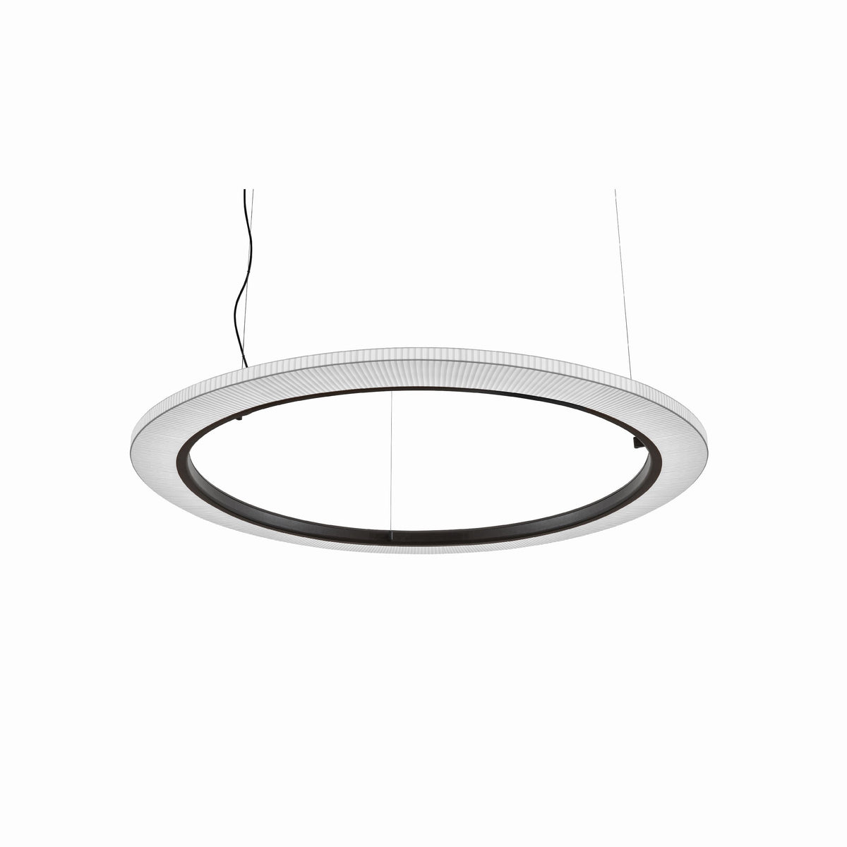 Bover Roda S/150 Pendelleuchte – Braun, Schirm Band transluzent Weiß, dimmbar (1-10V), externer Treiber