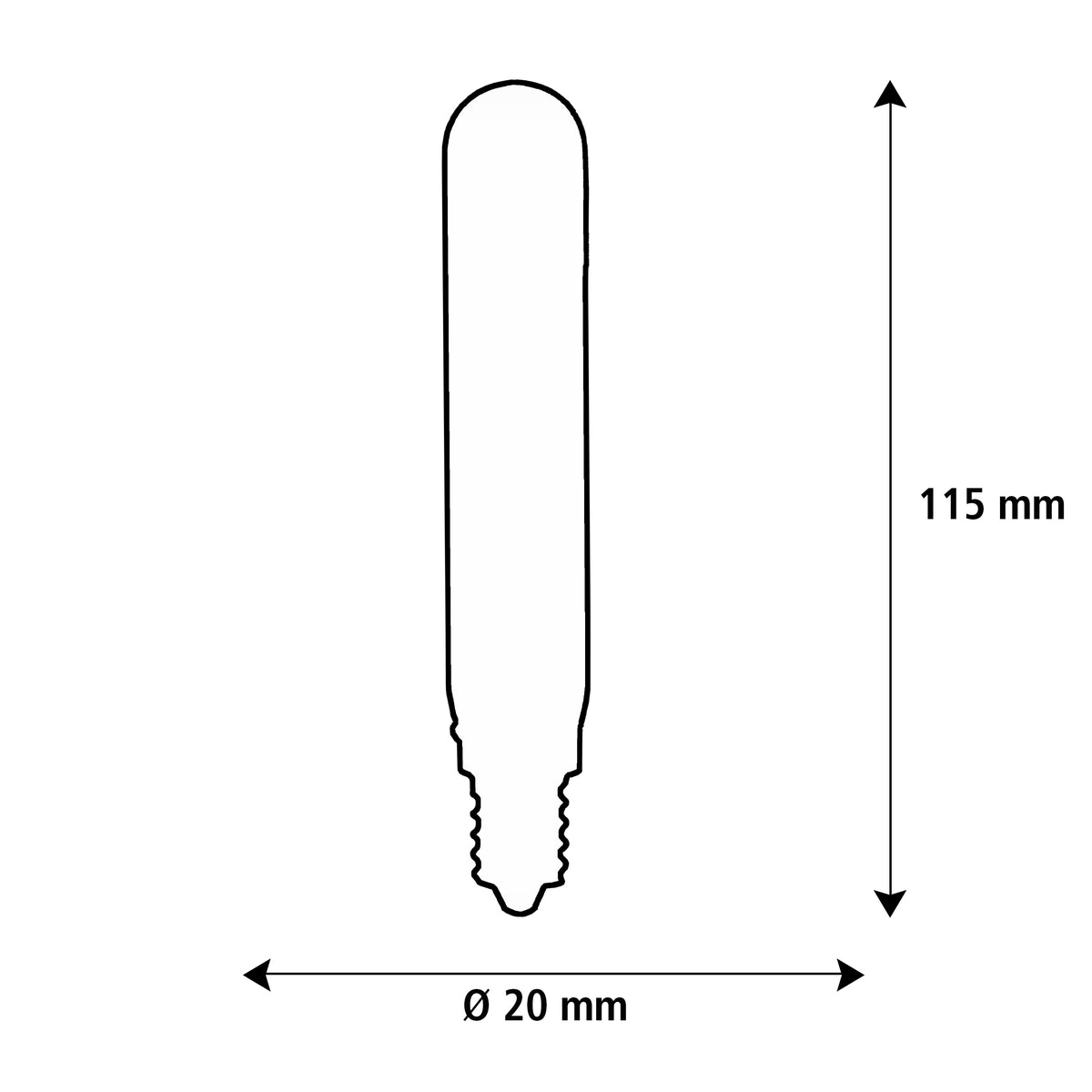 SEGULA LED Tube 200 24V klar – E14, 3 W, 2.700 K, dimmbar – Produktansicht 3