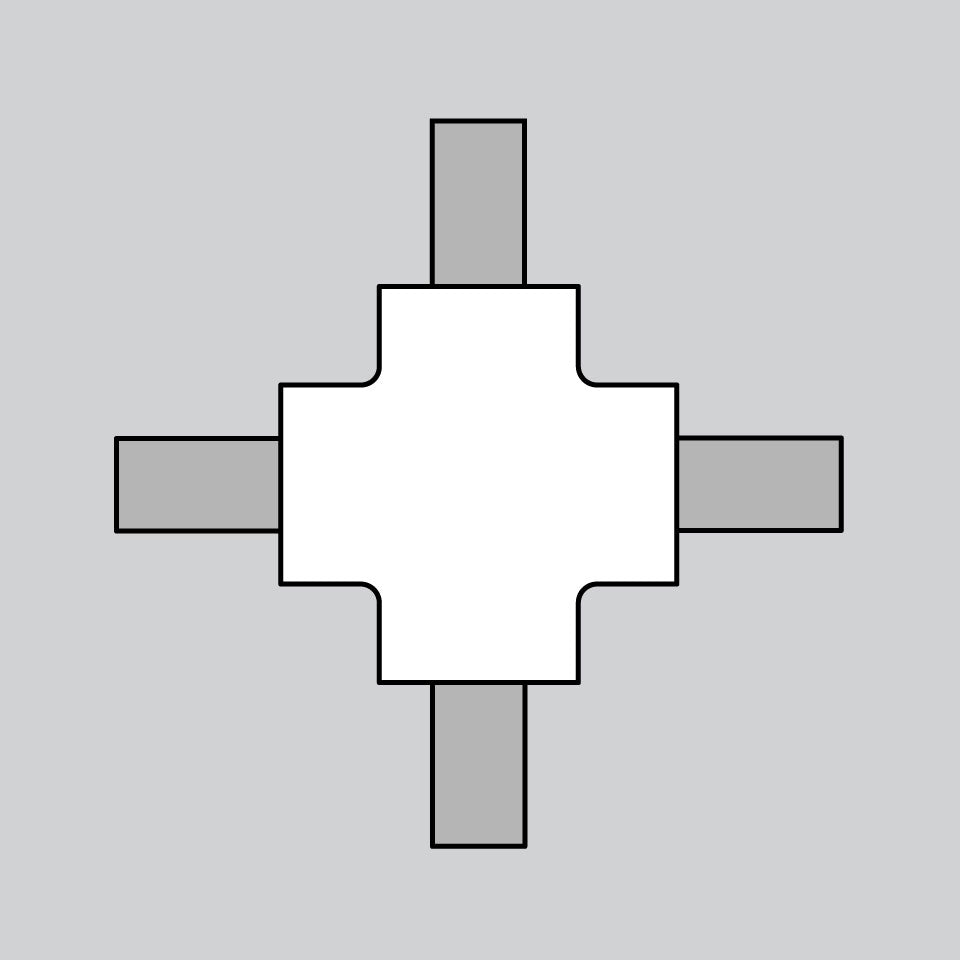 Artemide Alphabet of Light System (ohne Stromzufuhr) Pendelleuchte – Pendel X Joint – Weiß, 3000 K