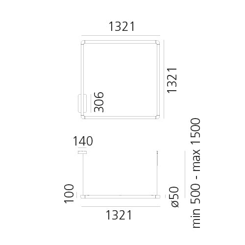 Artemide Alphabet of Light Square-Rectangular Pendelleuchte – Ansicht 4