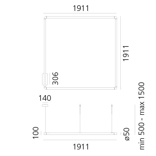 Artemide Alphabet of Light Square-Rectangular Pendelleuchte – Ansicht 7