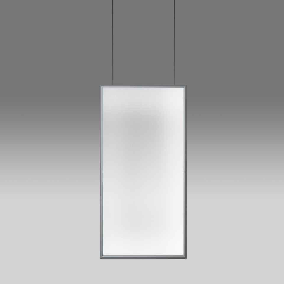 Artemide Discovery Space Pendelleuchte – rechteckig, Aluminium satiniert, für Leuchtmittel